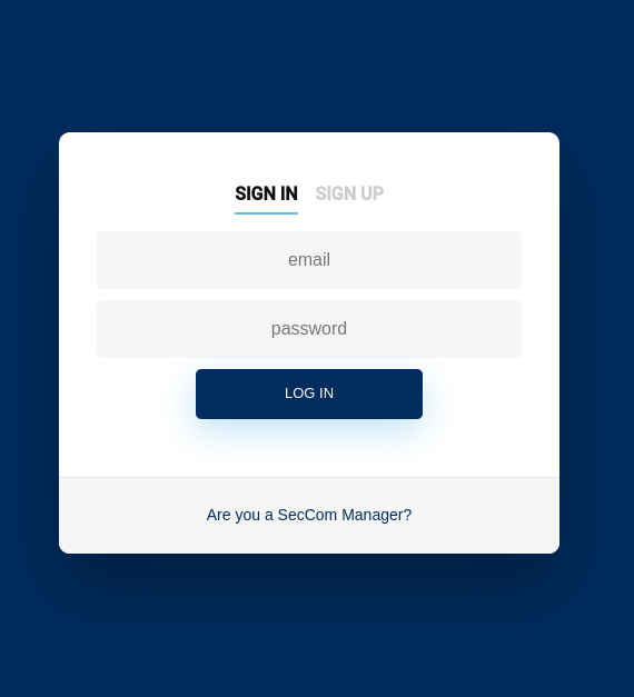 Login/Sign in Page